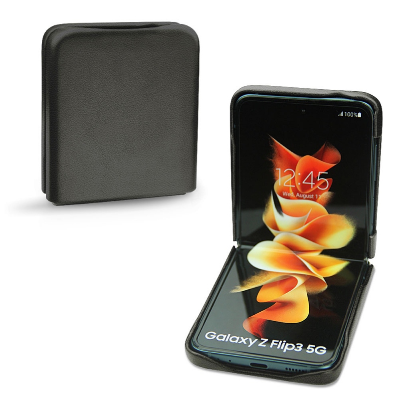 硬质真皮保护套 Samsung Galaxy Z Flip3 - Noir PU