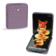 Coque cuir Samsung Galaxy Z Flip3 - Lilas - Couture ( Nappa - Pantone 2645U ) 