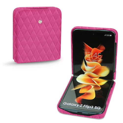 Estojo de luxo para Samsung Galaxy Z Flip3Rose BB - Couture ( Pantone #DB599F )