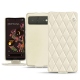 Housse cuir Google Pixel 6 - Blanc - Couture ( Bologna - White ) 