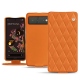 Housse cuir Google Pixel 6 - Orange - Couture ( Nappa - Pantone 1495U ) 