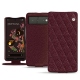 Google Pixel 6 leather case - Lie de vin - Couture ( Pantone 5115C ) 