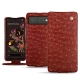 Google Pixel 6 leather case - Autruche ciliegia