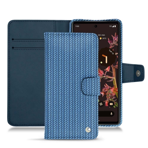  Google Pixel 6 용 세련된 가로 플립 가죽 케이스Abaca ishia ( Pantone #395775 ) 