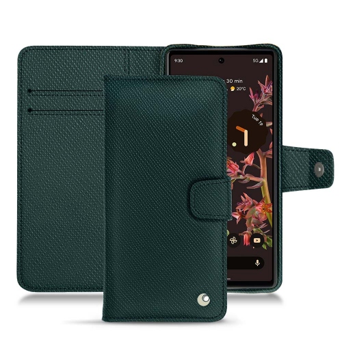 Estojo em pele chique com aba horizontal para Google Pixel 6Vert séduisant ( Pantone #1d3c34 ) 