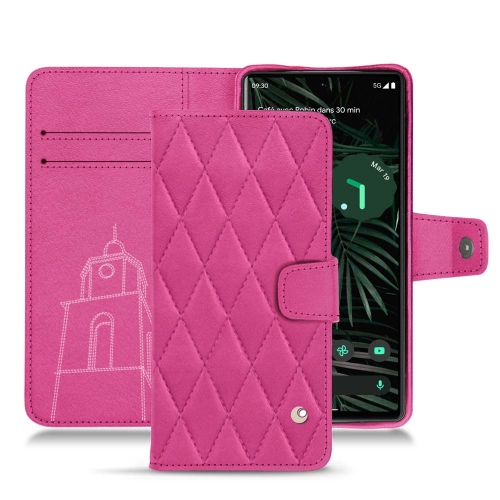 Custodia a portafoglio in pelle per Google Pixel 6 ProRose BB - Couture ( Pantone #DB599F )