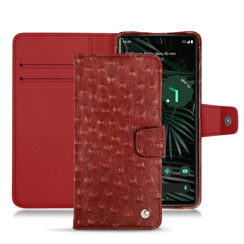 Funda de piel tipo cartera para el Google Pixel 6 ProAutruche ciliegia ( Pantone #a4343a ) 