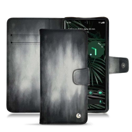 Leder Brieftasche Fall für Google Pixel 6 ProGris Patine