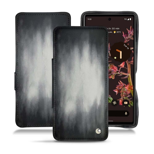 Custodia e cover in pelle con patta orizzontale per Google Pixel 6Gris Patine