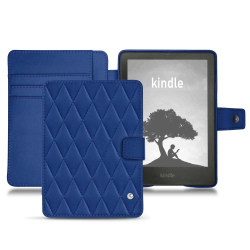 Elegante capa e concha para Amazon Kindle Signature EditionBleu océan - Couture ( Nappa - Pantone #15458a) 