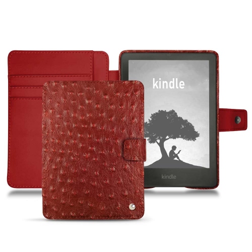 Housse et coque chic pour Amazon Kindle Signature EditionAutruche ciliegia ( Pantone #a4343a ) 