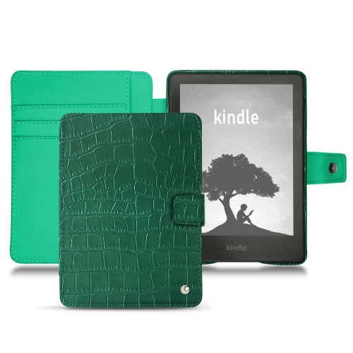 Cover e guscio eleganti per Amazon Kindle Signature EditionCrocodile pino ( Pantone #173F35 ) 