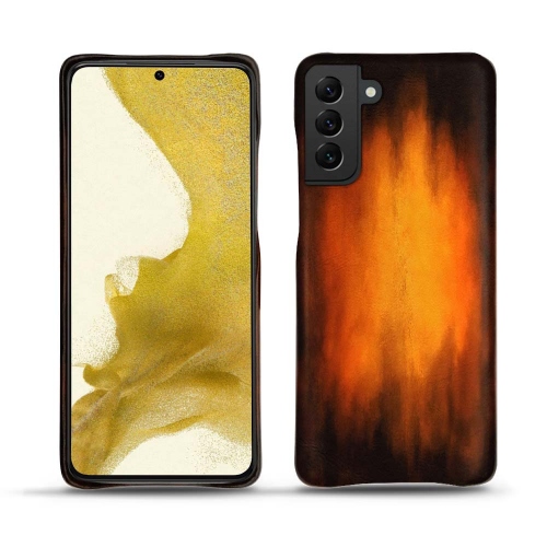 Elegante estojo de couro para Samsung Galaxy S22Fauve Patine