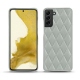 Samsung Galaxy S22 leather cover - Gris - Couture ( Nappa - Pantone W428C ) 