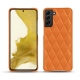 Coque cuir Samsung Galaxy S22 - Orange - Couture ( Nappa - Pantone 1495U ) 