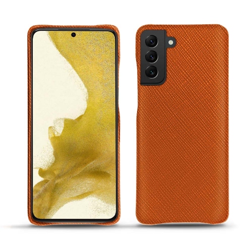 Elegante funda de cuero para Samsung Galaxy S22Orange vibrant ( Pantone #e36b39 ) 