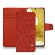 Samsung Galaxy S22 leather case - Papaye - Couture ( Pantone 180C ) 