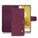 Housse cuir Samsung Galaxy S22 - Prune vintage - Couture