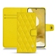 Custodia in pelle Samsung Galaxy S22 - Jaune fluo - Couture