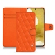 Capa em pele Samsung Galaxy S22 - Orange fluo - Couture
