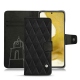 Housse cuir Samsung Galaxy S22 - Negre poudro - Couture