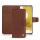 Samsung Galaxy S22 leather case - Marron délicat
