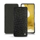 Samsung Galaxy S22 leather case - Autruche nero