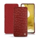 Samsung Galaxy S22 leather case - Autruche ciliegia