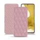 Housse cuir Samsung Galaxy S22 - Rose - Couture ( Nappa - Pantone 2365C ) 