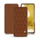 Samsung Galaxy S22 leather case - Marron - Couture ( Nappa - Pantone 1615C ) 