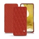 Samsung Galaxy S22 leather case - Papaye - Couture ( Pantone 180C ) 