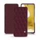 Housse cuir Samsung Galaxy S22 - Lie de vin - Couture ( Pantone 5115C ) 