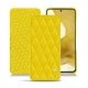 Samsung Galaxy S22 leather case - Jaune fluo - Couture