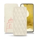 Samsung Galaxy S22 leather case - Blanc escumo - Couture