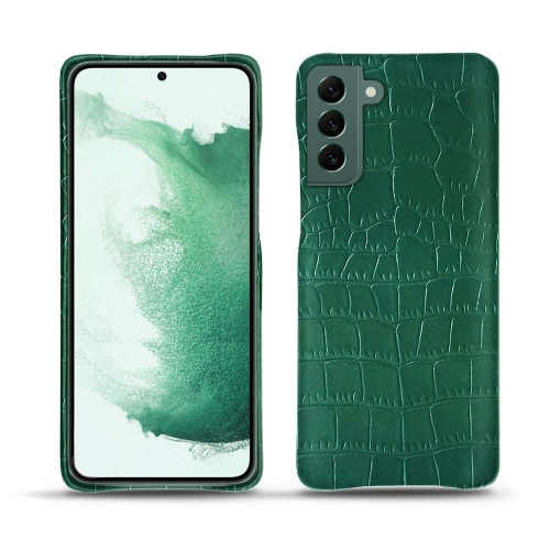 Funda de cuero de alta calidad para Samsung Galaxy S22+Crocodile pino ( Pantone #173F35 ) 