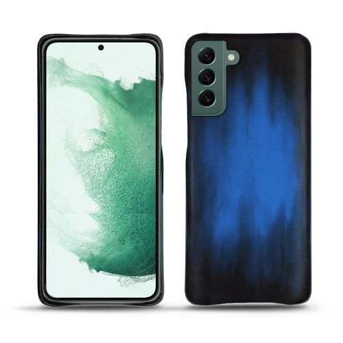 Hochwertige Lederhülle für Samsung Galaxy S22+.Bleu Patine