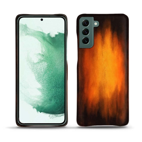 Mala de couro de alta qualidade para Samsung Galaxy S22+Fauve Patine