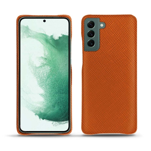 三星Galaxy S22+的高品质皮套Orange vibrant ( Pantone #e36b39 ) 