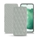 Housse cuir Samsung Galaxy S22+ - Gris - Couture ( Nappa - Pantone W428C ) 