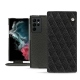 Housse cuir Samsung Galaxy S22 Ultra - Ebène - Couture ( Sleek P C12 - Black ) 