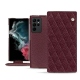 Lederschutzhülle Samsung Galaxy S22 Ultra - Lie de vin - Couture ( Pantone 5115C ) 