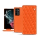 Samsung Galaxy S22 Ultra leather case - Orange fluo - Couture