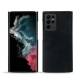 Samsung Galaxy S22 Ultra leather cover - Dark vintage ( Roughtcut - Black#5256 ) 