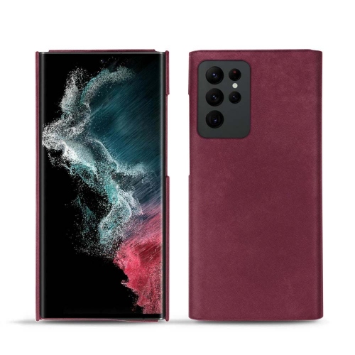 Estojo em pele premium para Samsung Galaxy S22 UltraPrune vintage ( Pantone #612434 ) 