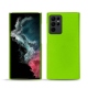 Samsung Galaxy S22 Ultra leather cover - Vert fluo
