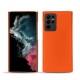 Coque cuir Samsung Galaxy S22 Ultra - Orange fluo