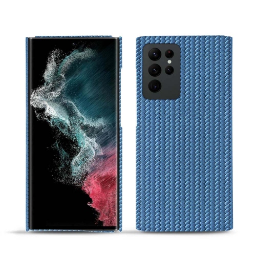 Estojo em pele premium para Samsung Galaxy S22 UltraAbaca ishia ( Pantone #395775 ) 