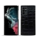 Custodia in pelle Samsung Galaxy S22 Ultra - Crocodile nero