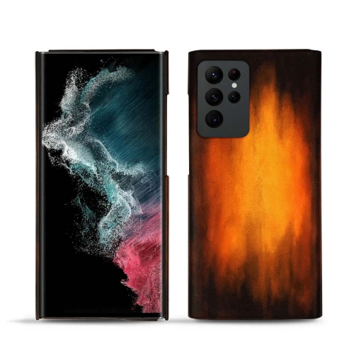 Premium-Lederhülle für Samsung Galaxy S22 UltraFauve Patine