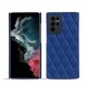 Custodia in pelle Samsung Galaxy S22 Ultra - Bleu océan - Couture ( Nappa - Pantone 293C ) 